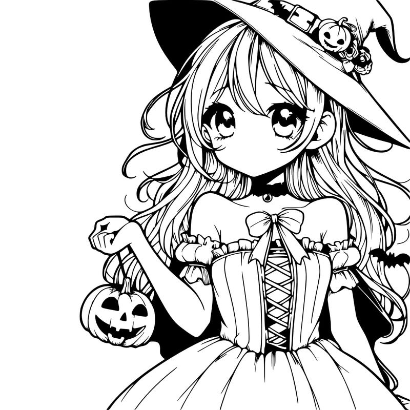 halloween girl with manga
