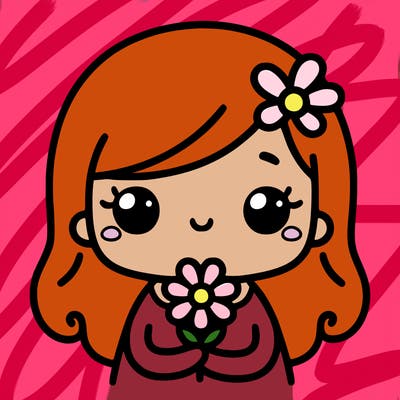 hey girl holding a flower