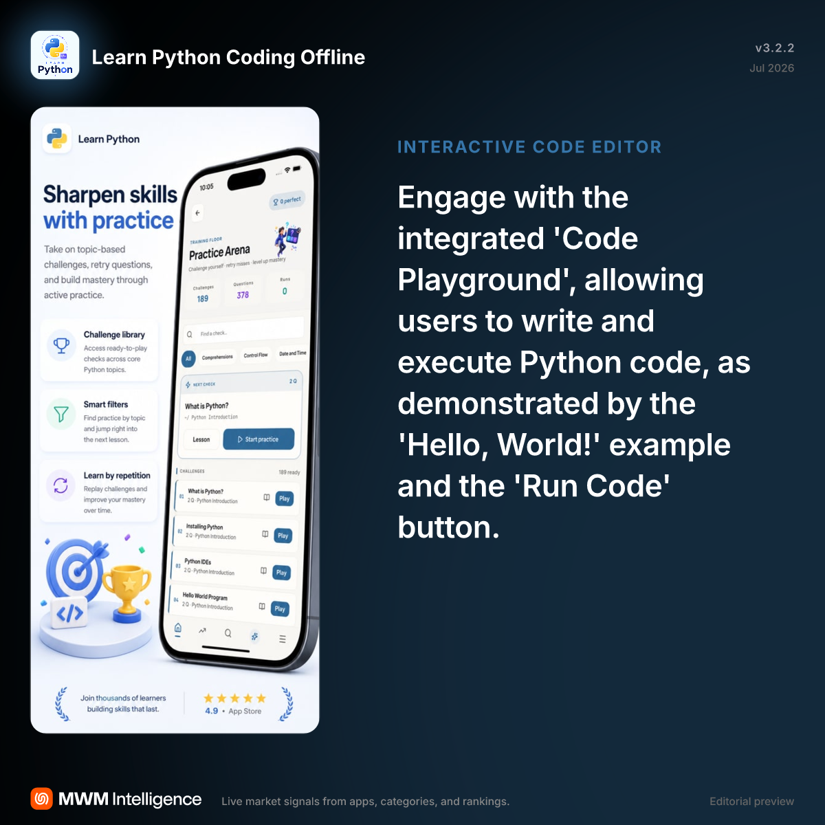 Learn Python Coding Offline - Education App | MWM