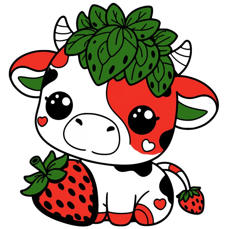 cute strawberry cow
