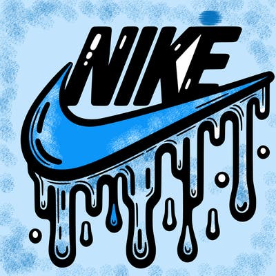 dripping nike logo