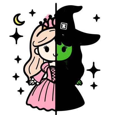split princess and witch