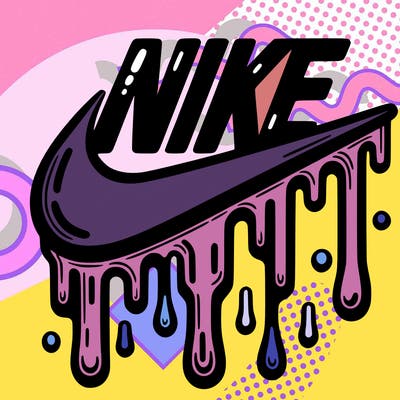 dripping nike logo