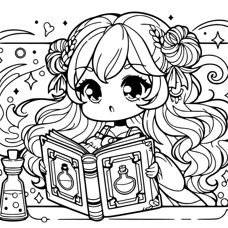 girl with a potion book