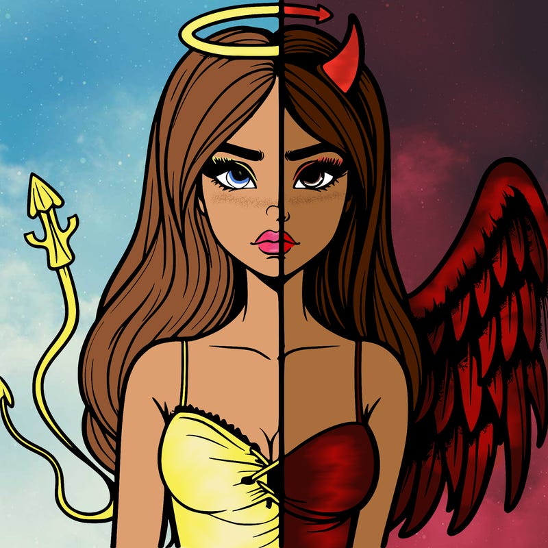 devil vs angel realistic girl