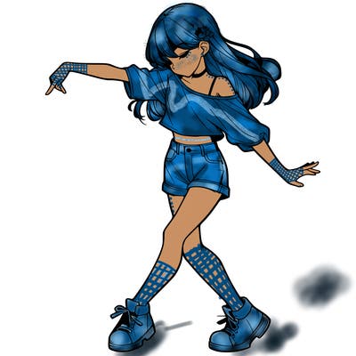 realistic girl danceing