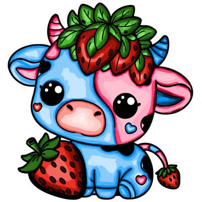 cute strawberry cow