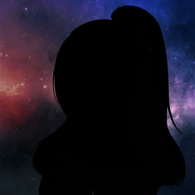 realistic girl with a high ponytail