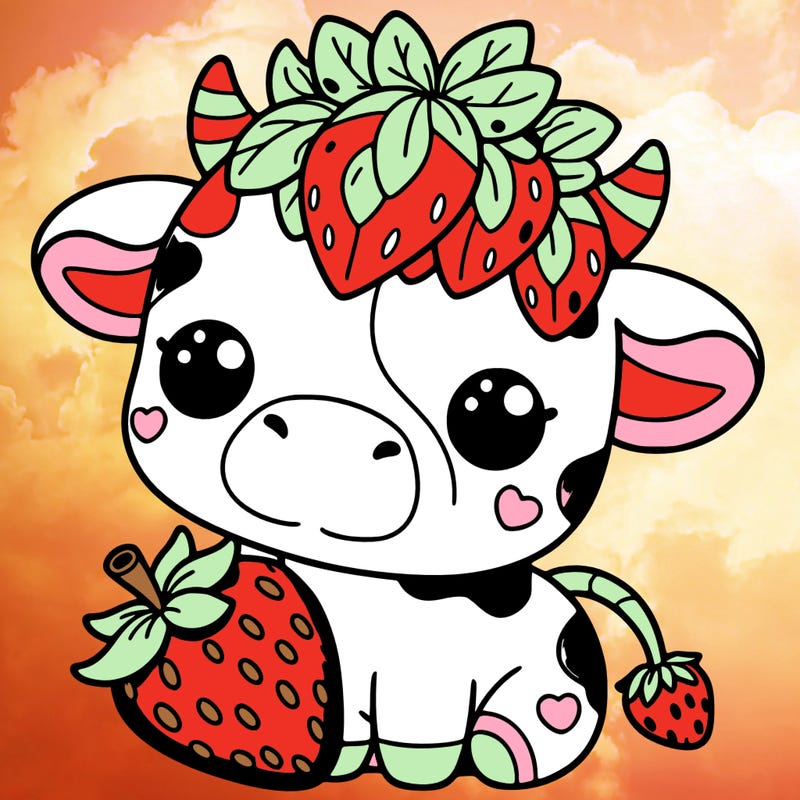 cute strawberry cow