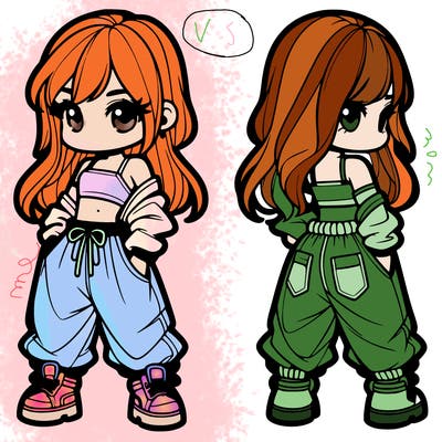 girl in crop top and baggy pants