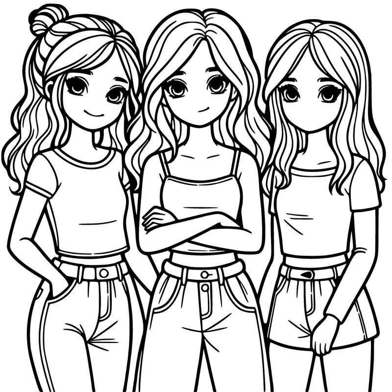 three teen girls standing together