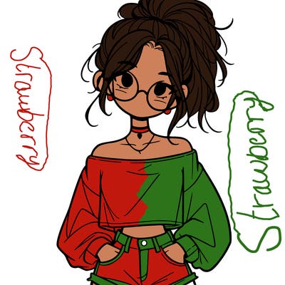 girl with a messy ponytail glasses a baggy crop top and jean shorts