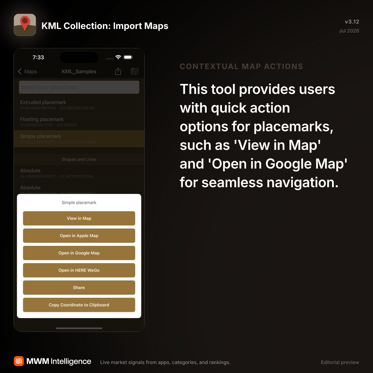 KML Collection: Import Maps - Travel App | MWM
