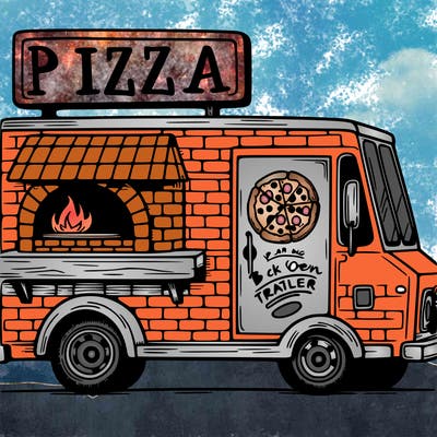 brick oven pizza trailer