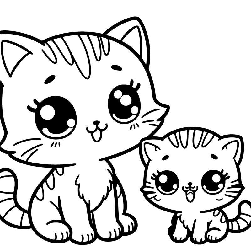 cute baby kitten with mom