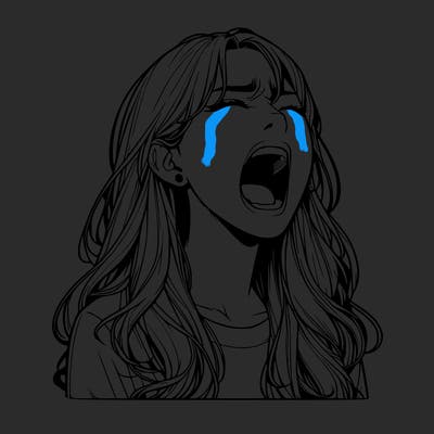 screaming realistic, girl