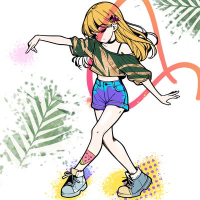 realistic girl danceing