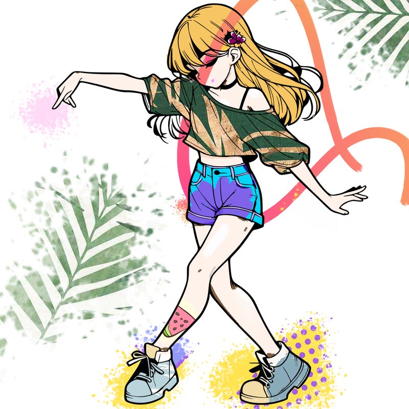 realistic girl danceing