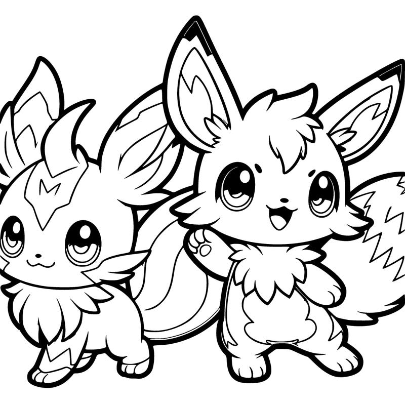 pikachu and eevee