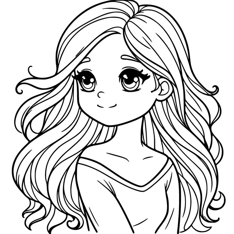 pretty girl with long hair