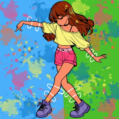 realistic girl danceing