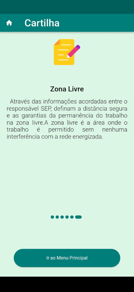 Zona Livre NR 10 - Screenshot of the Zona Livre NR 10 app showing technical information about electrical safety zones