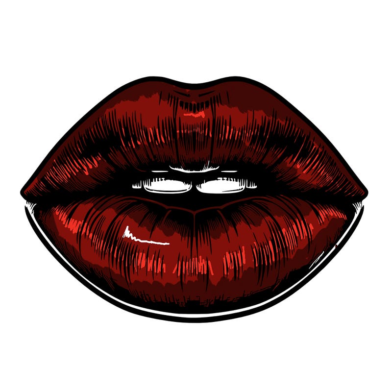 realistic mouth with lips