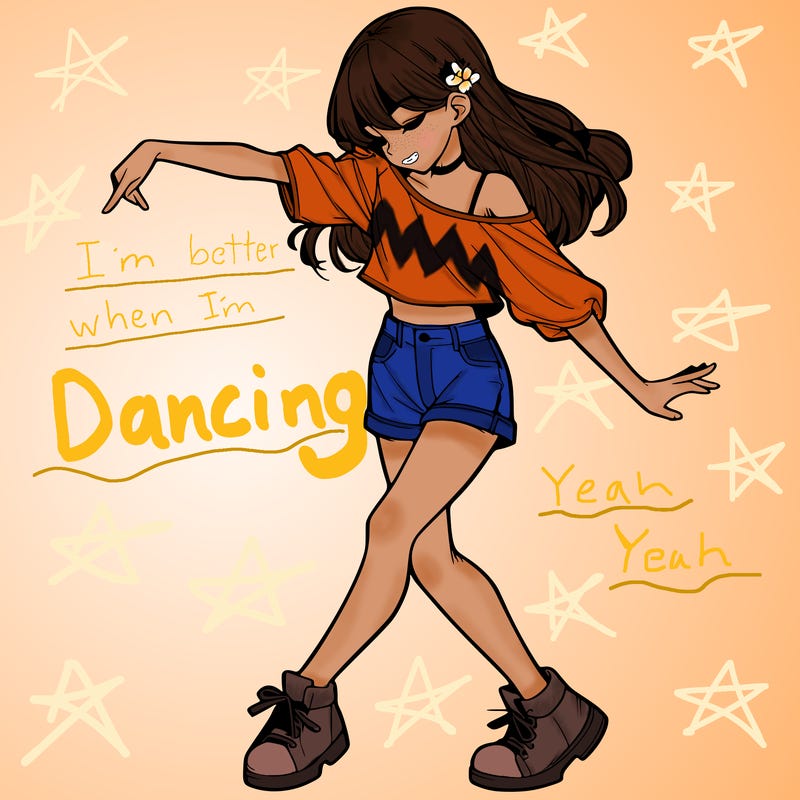 realistic girl danceing