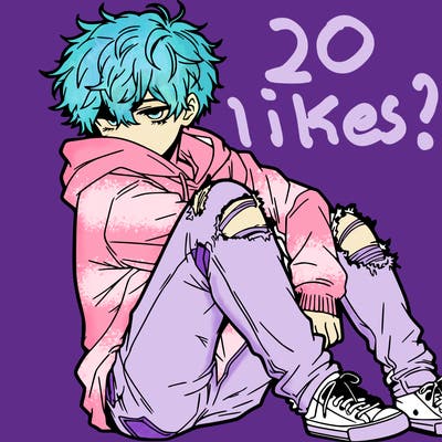 a male hoddie ripped jeans messy hair anime