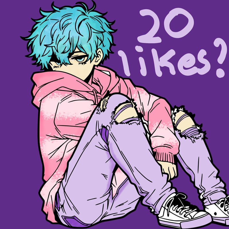 a male hoddie ripped jeans messy hair anime