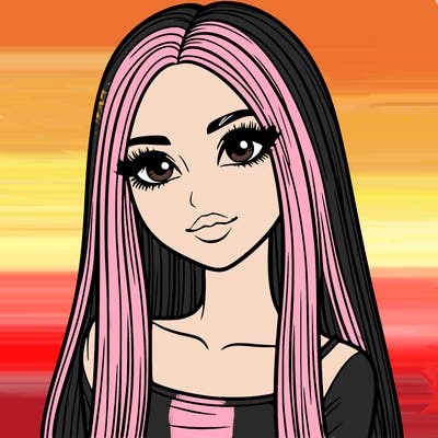 realistic girl with straight and long hair