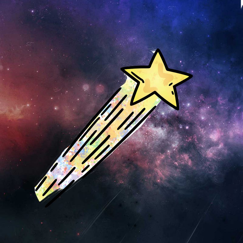 a shooting star in the sky