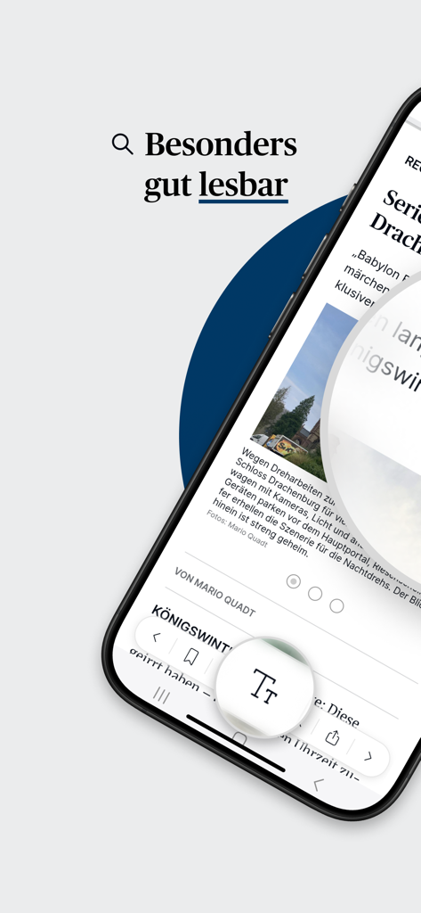 GA ePaper app interface highlighting easy reading mode and font size adjustment features.