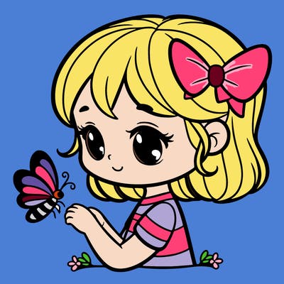 girl with a butterfly