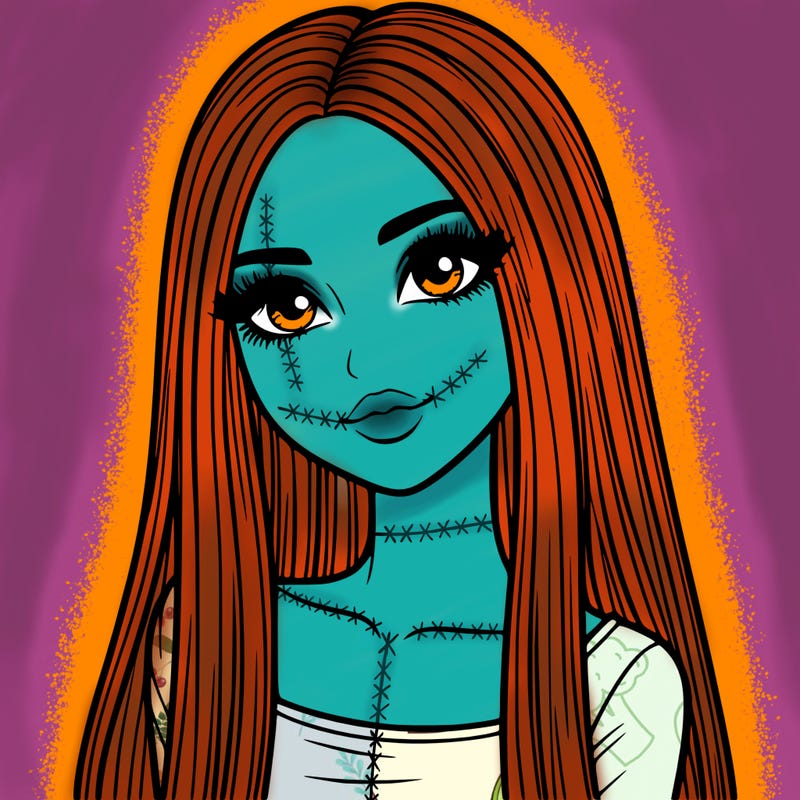realistic girl with straight and long hair