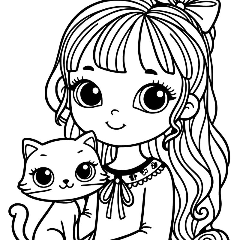 girl with a cat