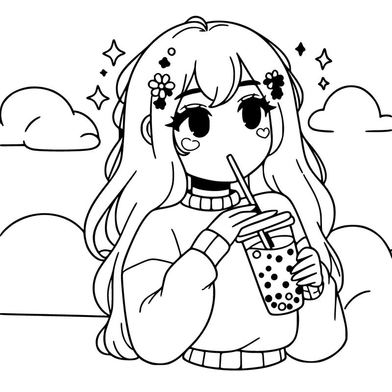 aesthetic girl drinking boba