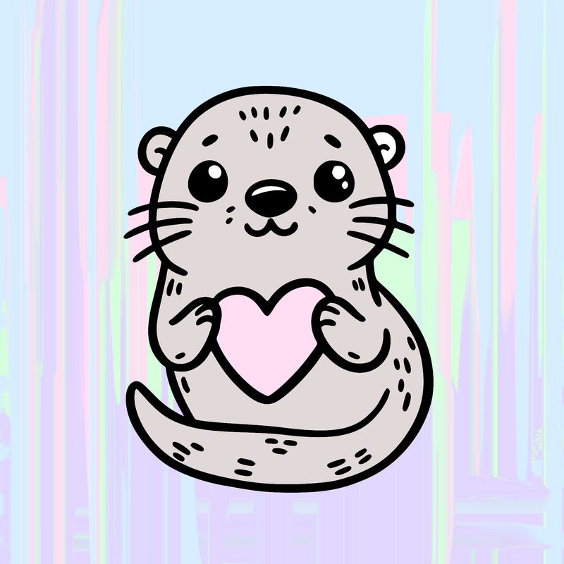 otter with a heart