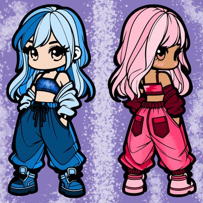 girl in crop top and baggy pants