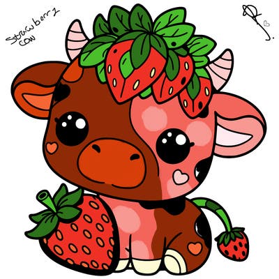 cute strawberry cow