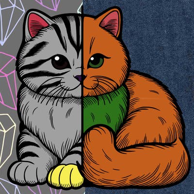 realistic split cat