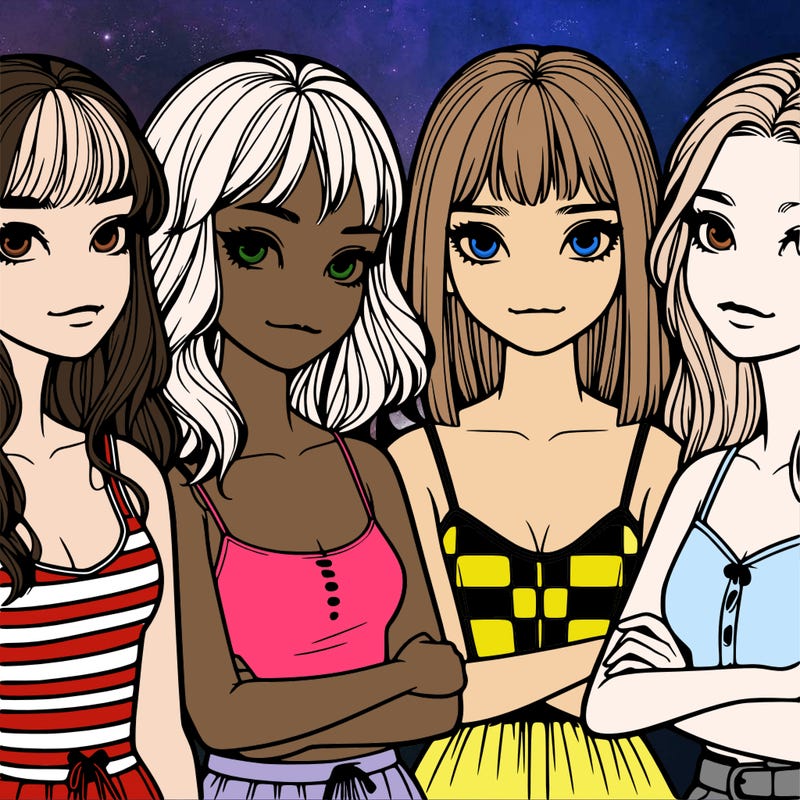 four realistic girls