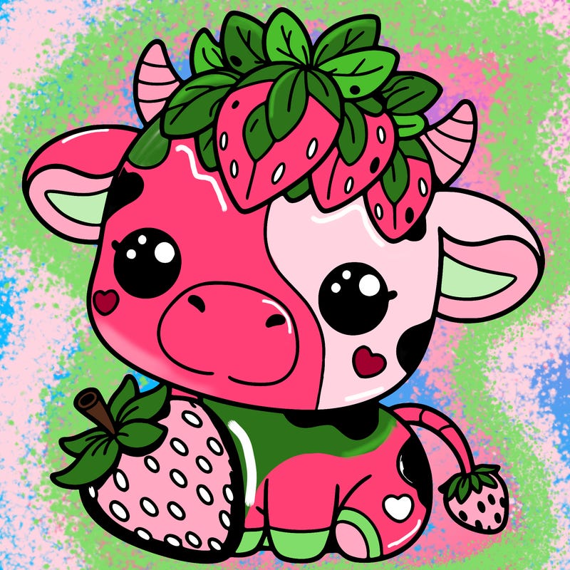 cute strawberry cow