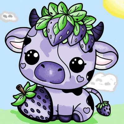 cute strawberry cow
