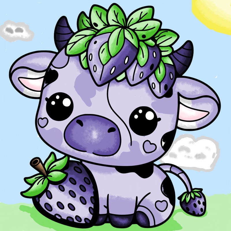 cute strawberry cow