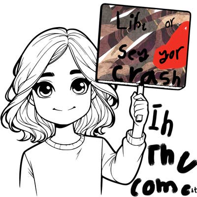 realistic girl holding up a sign