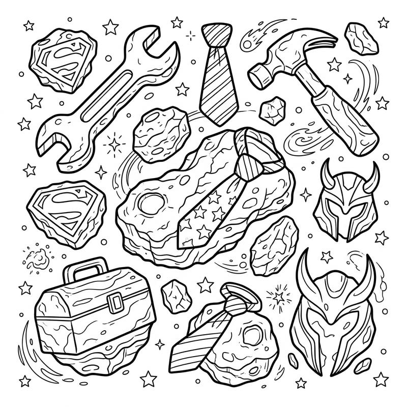 Surprise your dad with an extraordinary coloring page that combines the wonders of space with heartfelt Father's Day symbols. This unique design is perfect for expressing appreciation to the hero in your life.