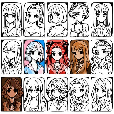 girls that look diffrent anime