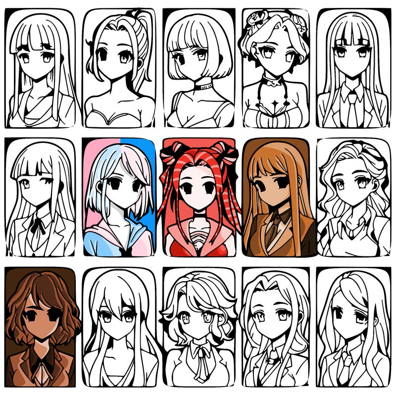 girls that look diffrent anime