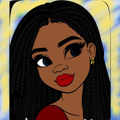 beautiful black girl with braids